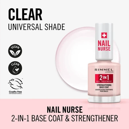 Rimmel 2-in-1 nagelverzorgende versterkende basislak - Nagelverzorging 12 ml