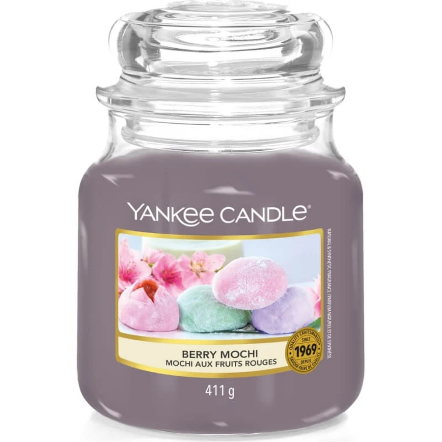 Yankee Candle Berry Mochi - Vela perfumada mediana en tarro
