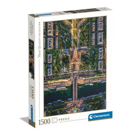 Collection de puzzles Clementoni : Survol de Paris - Puzzle de 1 500 pièces pour adultes