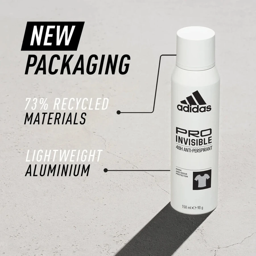Adidas Pro Invisible - Antiperspirant Deodorant Spray, 150 ml