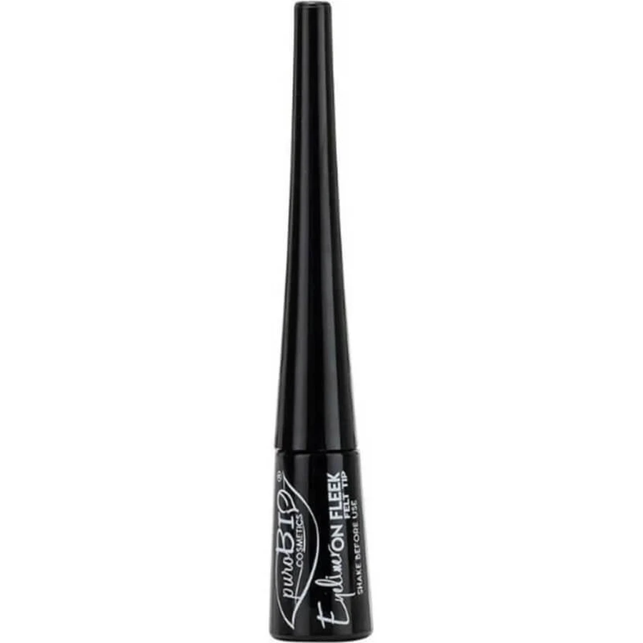 Purobio On Fleek con punta de pincel - Delineador de ojos semimate - Negro intenso