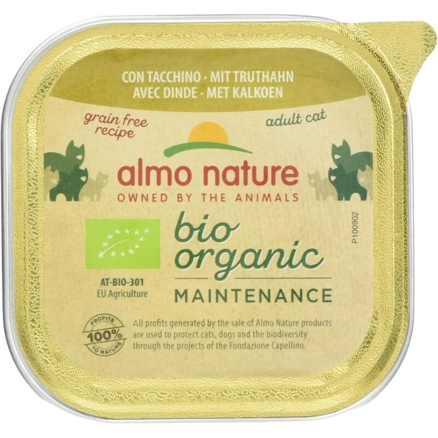 Almo Nature Bioorganic Maintenance Pavo - Comida húmeda para gatos adultos, 85 g