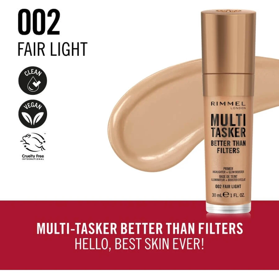 Rimmel Multi-Tasker Better Than Filters 3-in-1 – Primer, Glow Booster &amp; Highlighter nr. 002 Fair Light
