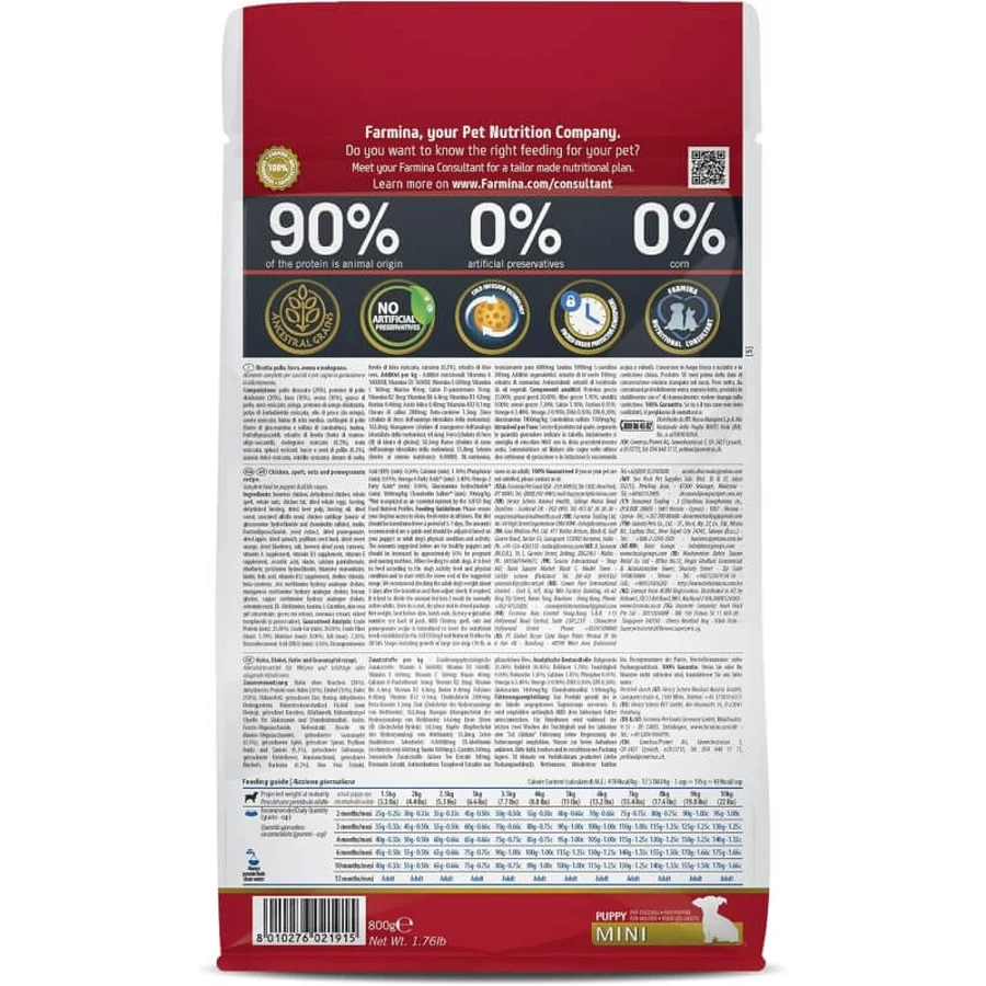 Farmina N&amp;d Ancestral Grain Puppy Mini with Chicken - Complete Dog Food, 800 g