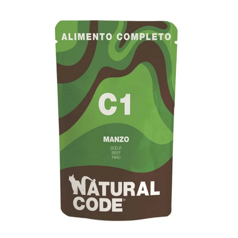 Natural Code C1 Beef - Volledig voer voor volwassen katten, 70 g