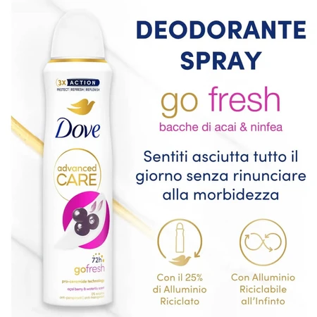 Dove Advanced Care Go Fresh Acai-bes & Waterlelie - Deodorant Spray 150 ml