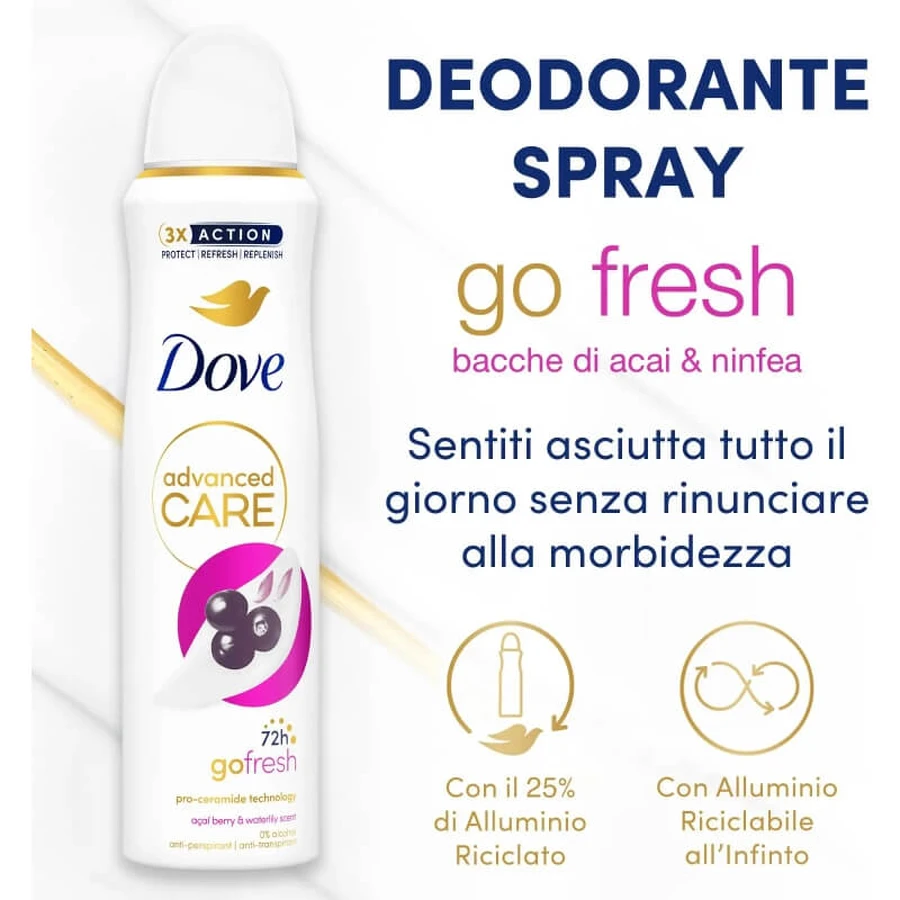 Dove Advanced Care Go Fresh Acai-bes & Waterlelie - Deodorant Spray 150 ml