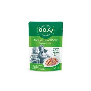 Oasy More Love Thon et palourdes - Nourriture humide pour chats adultes, 70 g