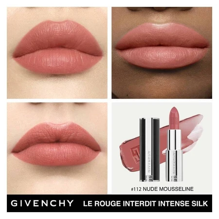 Givenchy Le Rouge Interdit Intense Silk – Leuchtender Lippenstift Nr. 112 Nude Mousseline