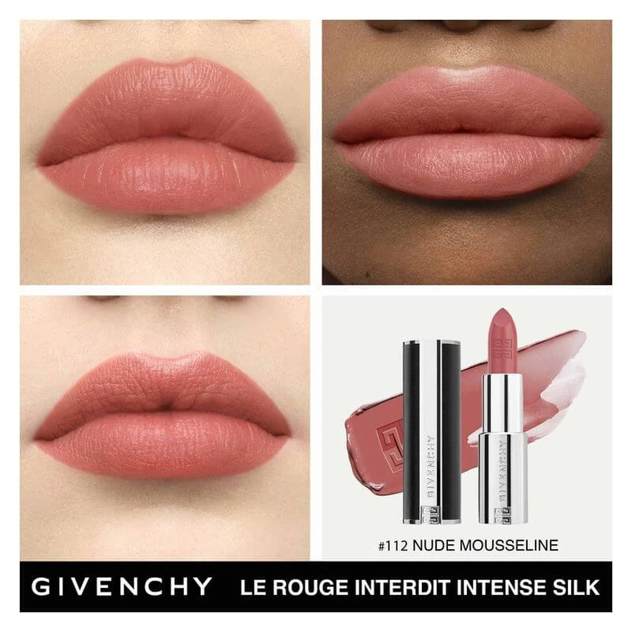 Givenchy Le Rouge Interdit Intense Silk – Leuchtender Lippenstift Nr. 112 Nude Mousseline