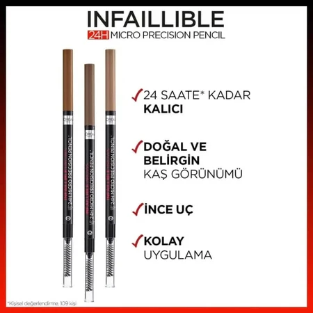 L'Oréal Paris Infaillible Brows 24h Micro Precision Pencil - Eyebrow Pencil No. 1.0 Ebony