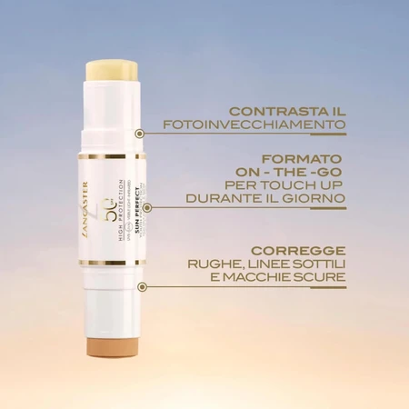 Lancaster Zonnebrandcrème voor het gezicht SPF 50 Stick - Anti-aging, tegen donkere vlekken, Sun Perfect Youth Protection, hoge beschermingsfactor, 12 g