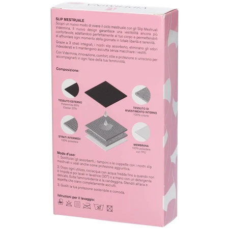 Vidermina herbruikbare menstruatieslipjes, hoge taille, maat XL, zwart