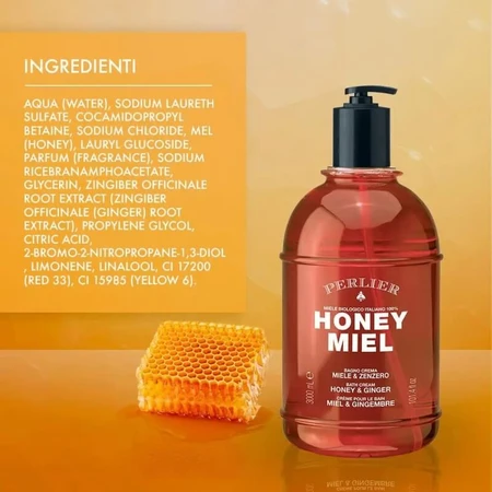 Perlier Honey : Miel et gingembre - Crème de bain, 3 litres