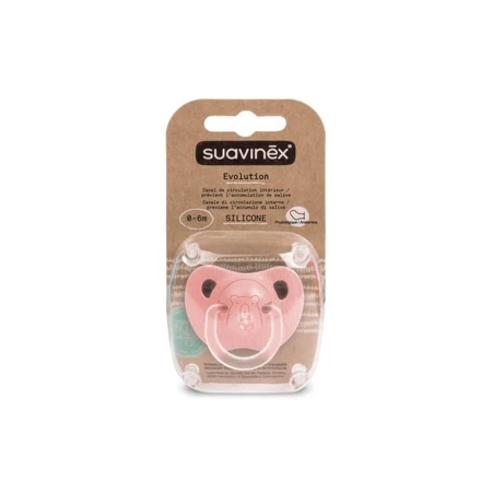 Suavinex Evolution - Anatomische fopspeen, 0% bisfenol, roze, 0–6 maanden