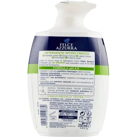 Blue Fern Fresco pH 4,5 - Gel nettoyant intime à la fraîcheur naturelle, 250 ml