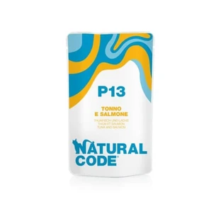 Natural Code P13 ton și somon – hrană completă pentru pisici adulte, 70 g