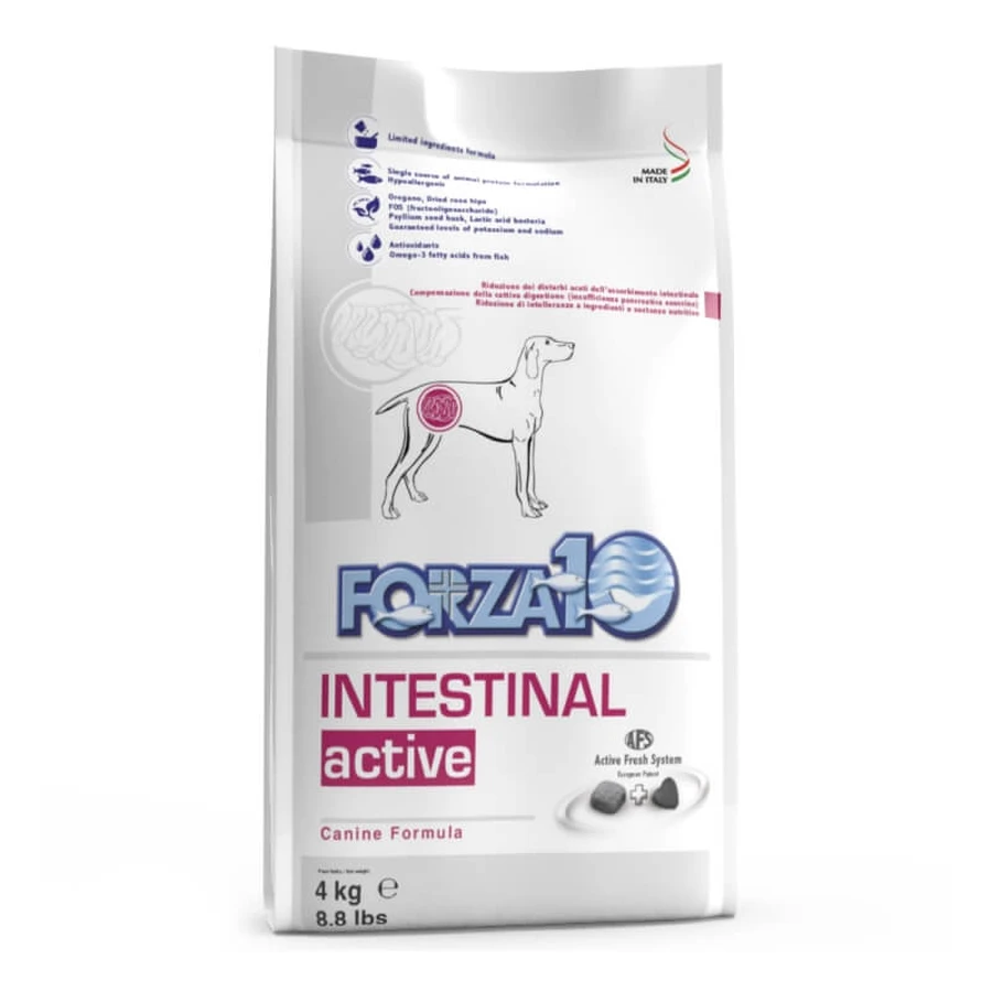 Forza10 Forza 10 intestinal active – hrană completă pentru câini cu intoleranțe alimentare și probleme intestinale, 4 kg