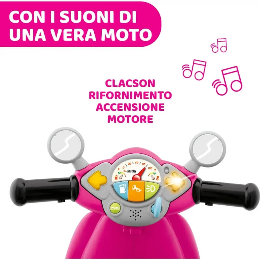 Chicco Pink Spring Vespa - Loopscooter voor kinderen van 1 tot 3 jaar
