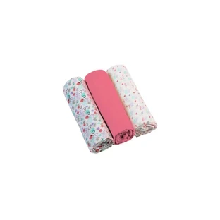Babyono Set van 3 roze mousseline doekjes, 70x70 cm