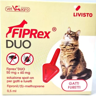 Livisto Fiprex Duo - S1 Antiparasitaire pipet voor katten en fretten tegen vlooien, teken en luizen, 0,5 ml