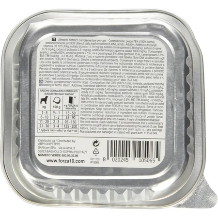 Forza10 Forza 10 Diet – numai ton – hrană dietetică monoproteică pentru câini cu intoleranțe alimentare, 100 g
