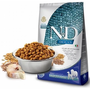 Farmina N&amp;d Ocean Adult Medium &amp; Maxi with Cod - Complete Dog Food, 12 kg