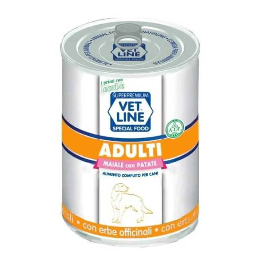 Vet Line Adult Pork with Potatoes - Complete Food for Adult Dogs, 400 g