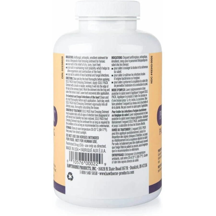 Hawthorne Products Sole Pack - Pommade hydratante et assouplissante pour sabots, 473 ml