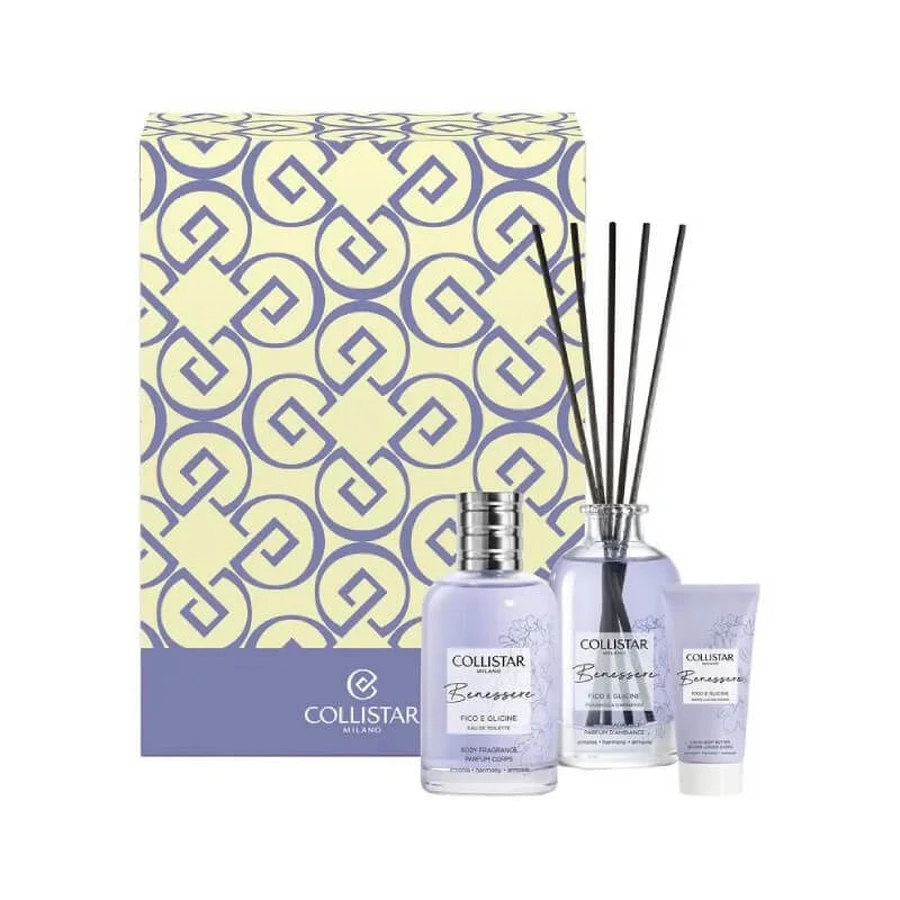 Collistar Fig and Wisteria Wellness Gift Set - Eau de Toilette 100 ml + Liquid Body Butter 50 ml + Room Diffuser