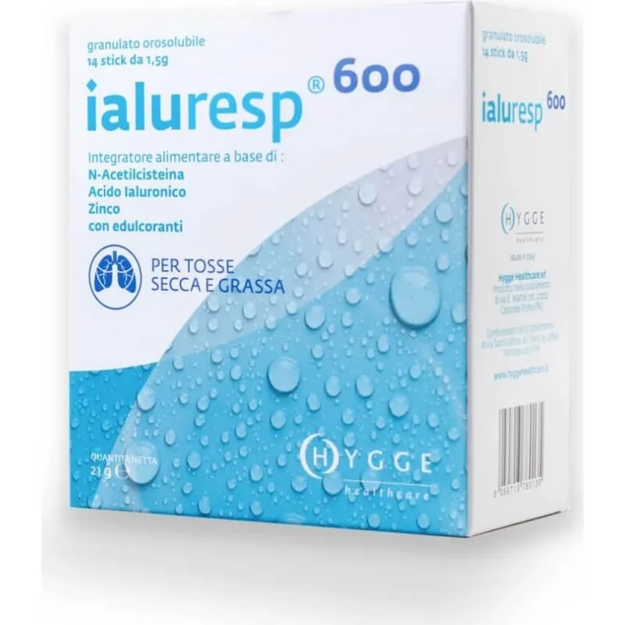 Ialuresp 600 Gránulos, 14 sobres - suplemento para las vías respiratorias