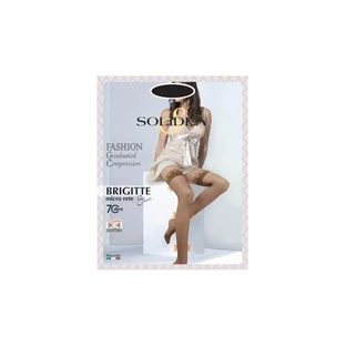 Solidea Brigitte Micro Sheer Mesh - Bas autofixants à compression graduée de 70 deniers (12/15 mmHg), taille L, couleur bronze