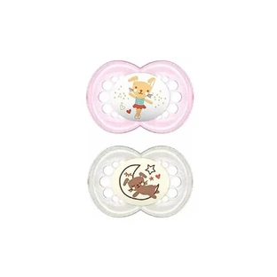 Mam Original Day &amp; Night 6m+ - 2 chupetes de silicona de color rosa