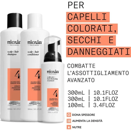 Nioxin System 4-set – Set voor meer volume: 300 ml shampoo + 300 ml conditioner + 100 ml behandeling