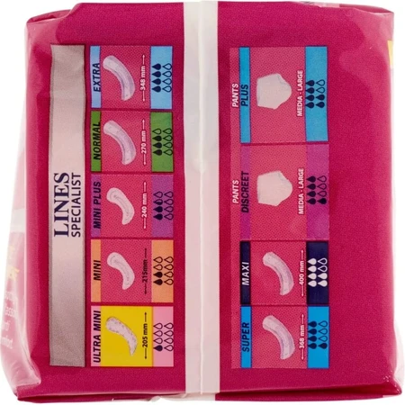 Lines Specialist Ultra Mini - 24 salvaslips largos para incontinencia leve