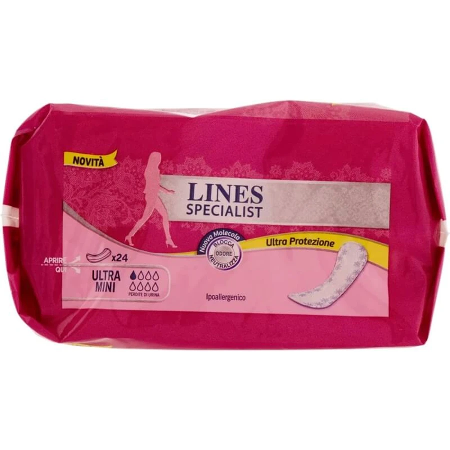 Lines Specialist Ultra Mini - 24 salvaslips largos para incontinencia leve