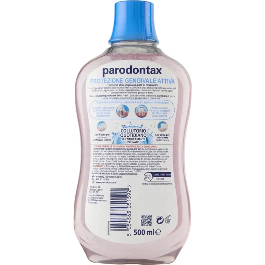 Parodontax Extra Fresh Protección de las encías - Enjuague bucal para unas encías y unos dientes sanos, 500 ml