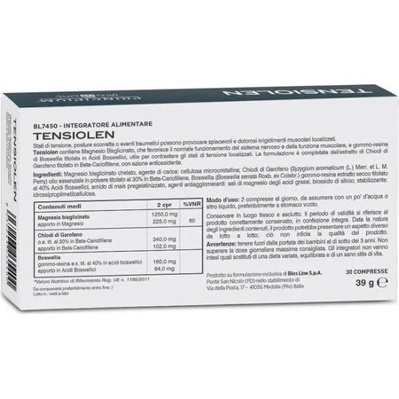 Principium Tensiolen 30 tabletten - voedingssupplement tegen plaatselijke spanning