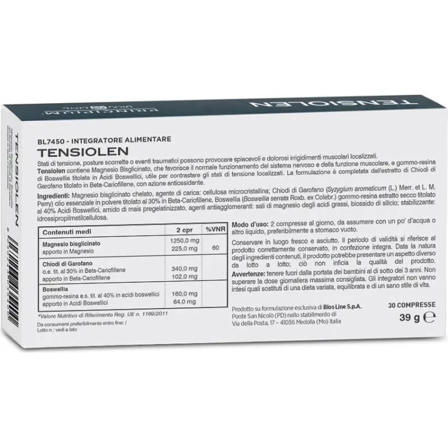 Principium Tensiolen 30 tabletten - voedingssupplement tegen plaatselijke spanning