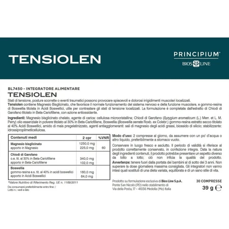 Principium Tensiolen 30 tabletten - voedingssupplement tegen plaatselijke spanning
