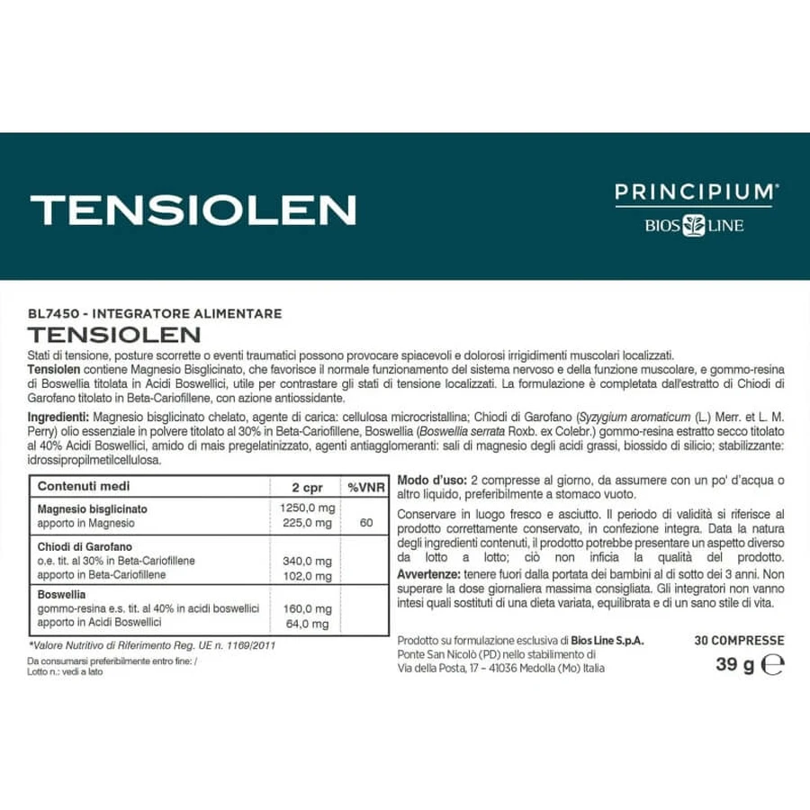 Principium Tensiolen 30 tabletten - voedingssupplement tegen plaatselijke spanning