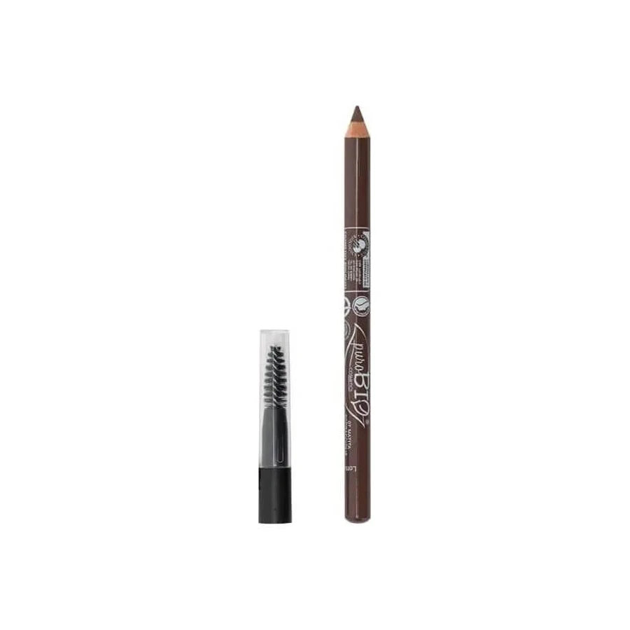 Lápiz de cejas con pincel de Purobio, n.º 48, color carbón