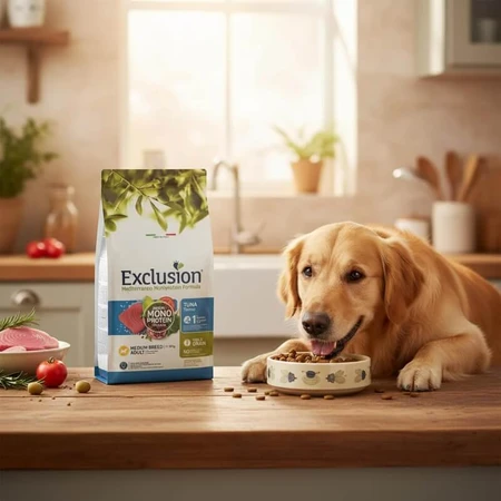 Exclusion Mediterraneo Single-Protein Formula for Medium-Breed Adult Dogs with Tuna - Complete Food for Adult Medium-Breed Dogs, 12 kg