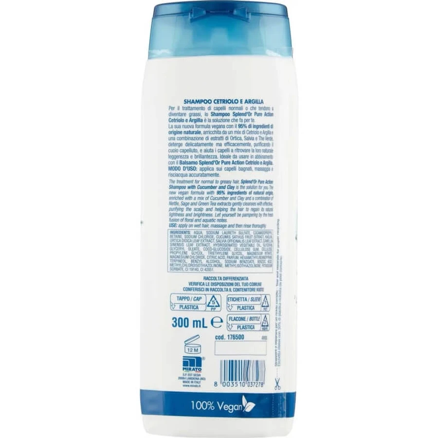 Splend oder Pure Action – Shampoo für fettiges Haar mit Gurke und Tonerde, 300 ml