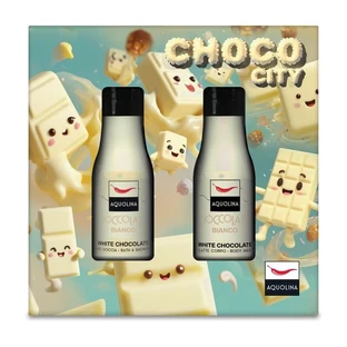 Coffret cadeau Aquolina Choco City au chocolat blanc - Gel douche 125 ml + Lotion pour le corps 125 ml