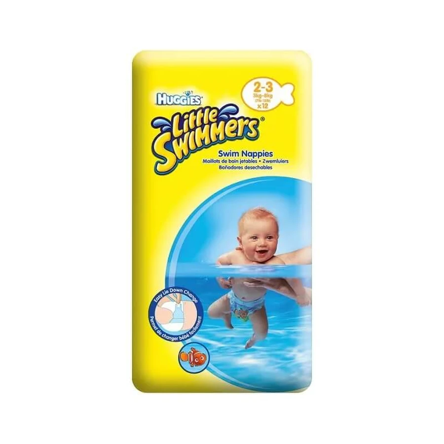 Huggies Little Swimmers: 12 pañales de la talla S para niños de 2 a 3 años, de 3 a 8 kg