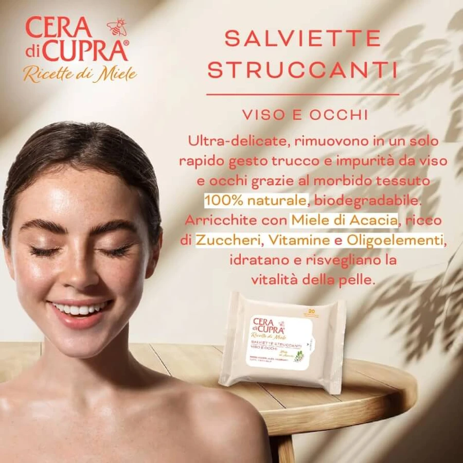 Cupra Wax Beauty Rezept – 20 Make-up-Entferner-Tücher für das Gesicht