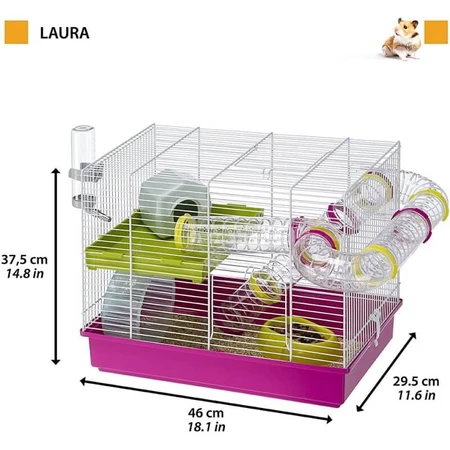 Ferplast Laura - gabbia modulare per criceti bianca con accessori
