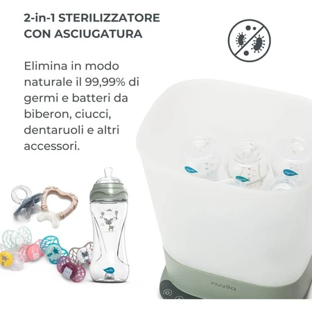 Nuvita Steridry - 2-in-1 stoomsterilisator en -droger met HEPA-filter voor babyflesjes en accessoires