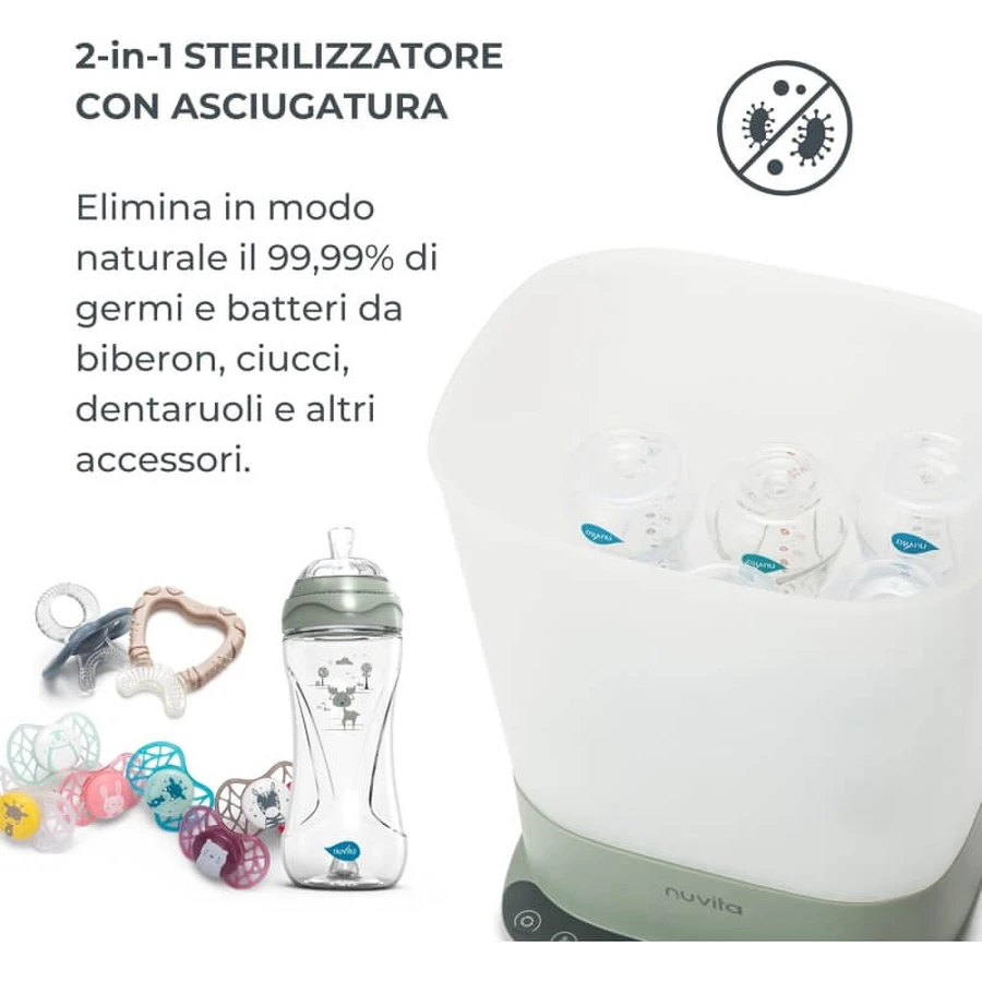 Nuvita Steridry - 2-in-1 stoomsterilisator en -droger met HEPA-filter voor babyflesjes en accessoires